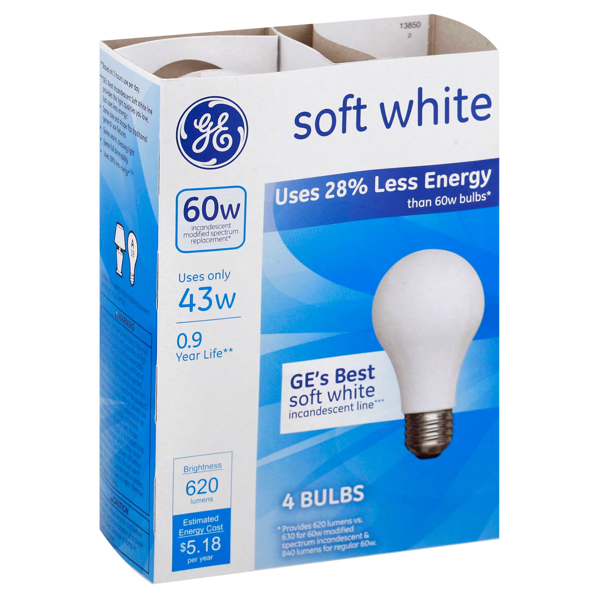 GE Lighting Halogen Bulb - 43W, Soft White
