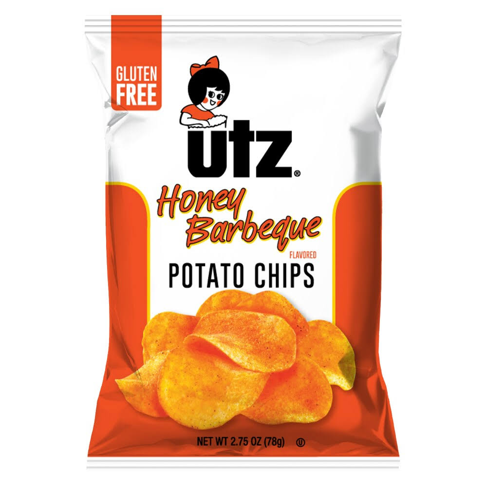 Utz Potato Chips, Honey Barbeque Flavored - 2.75 oz