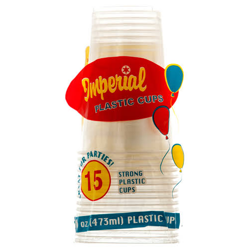 Imperial Plastic Cups Clear 16oz 15pk