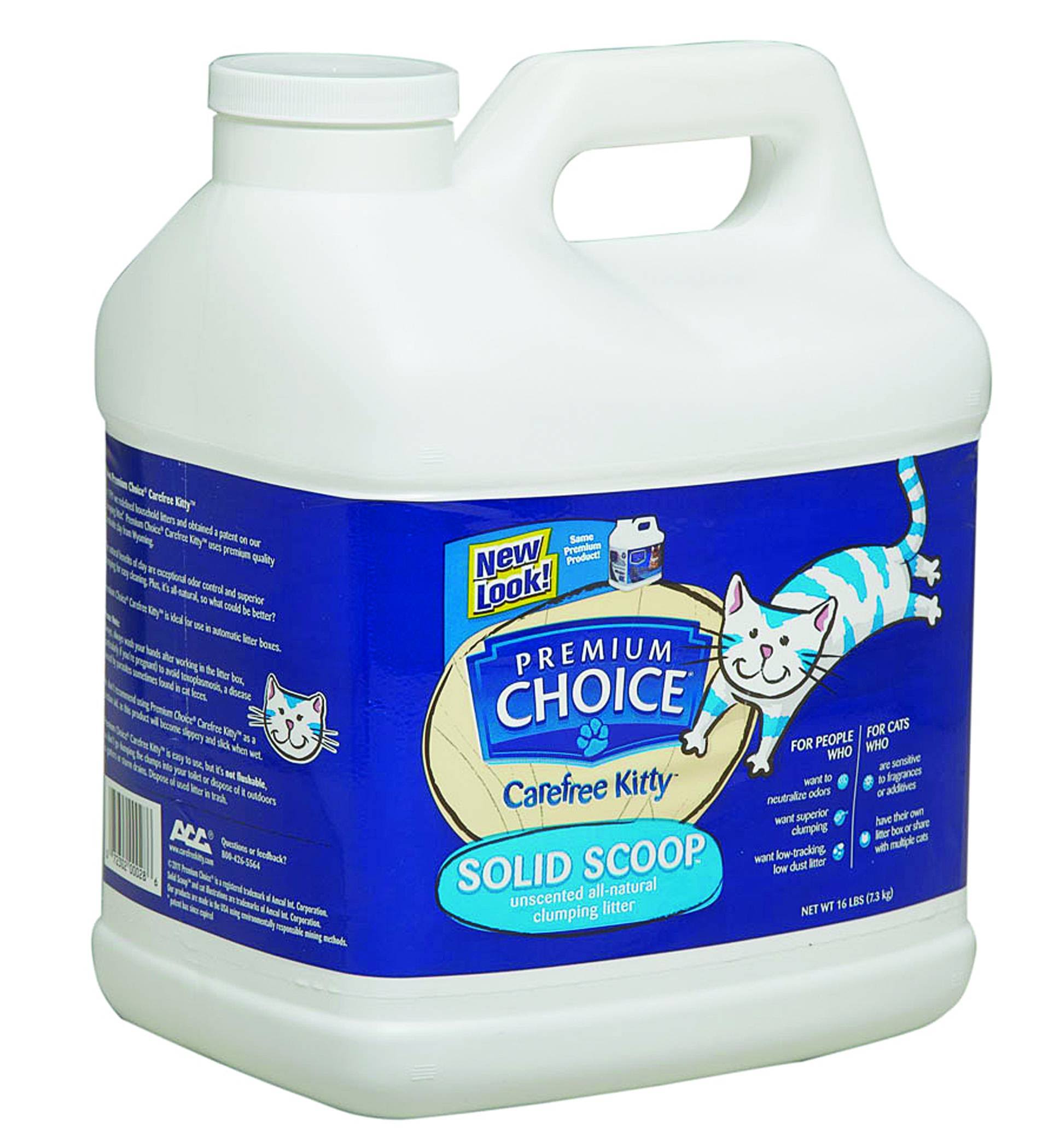 Premium Choice All Natural Unscented Scoopable Cat Litter - 16lb