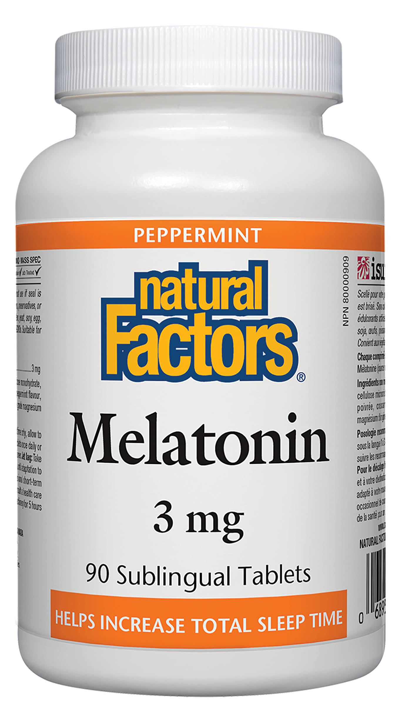 Natural Factors Stress-Relax Melatonin 3mg Chewable Tablets - x90