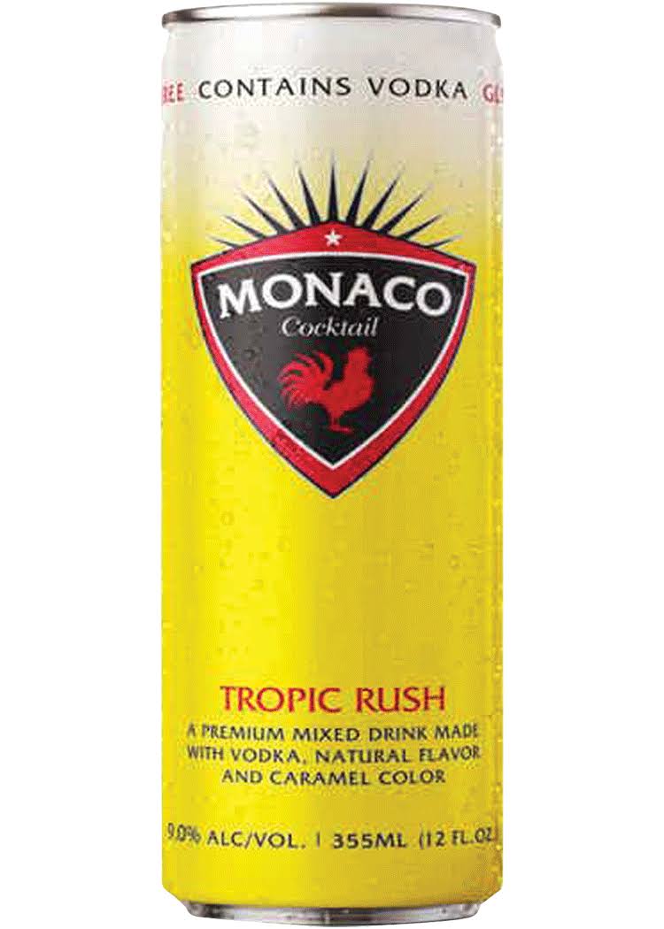 Monaco Vodka, Gluten Free, Tropical Rush, 4 Pack - 4 pack, 12 fl oz cans