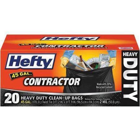 Hefty Heavy Duty Contractor Trash Bags - 45gal, 20ct
