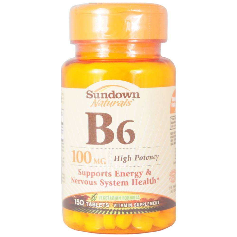 Sundown Naturals Vitamin B6 Supplement - 100mg, 150 Tablets