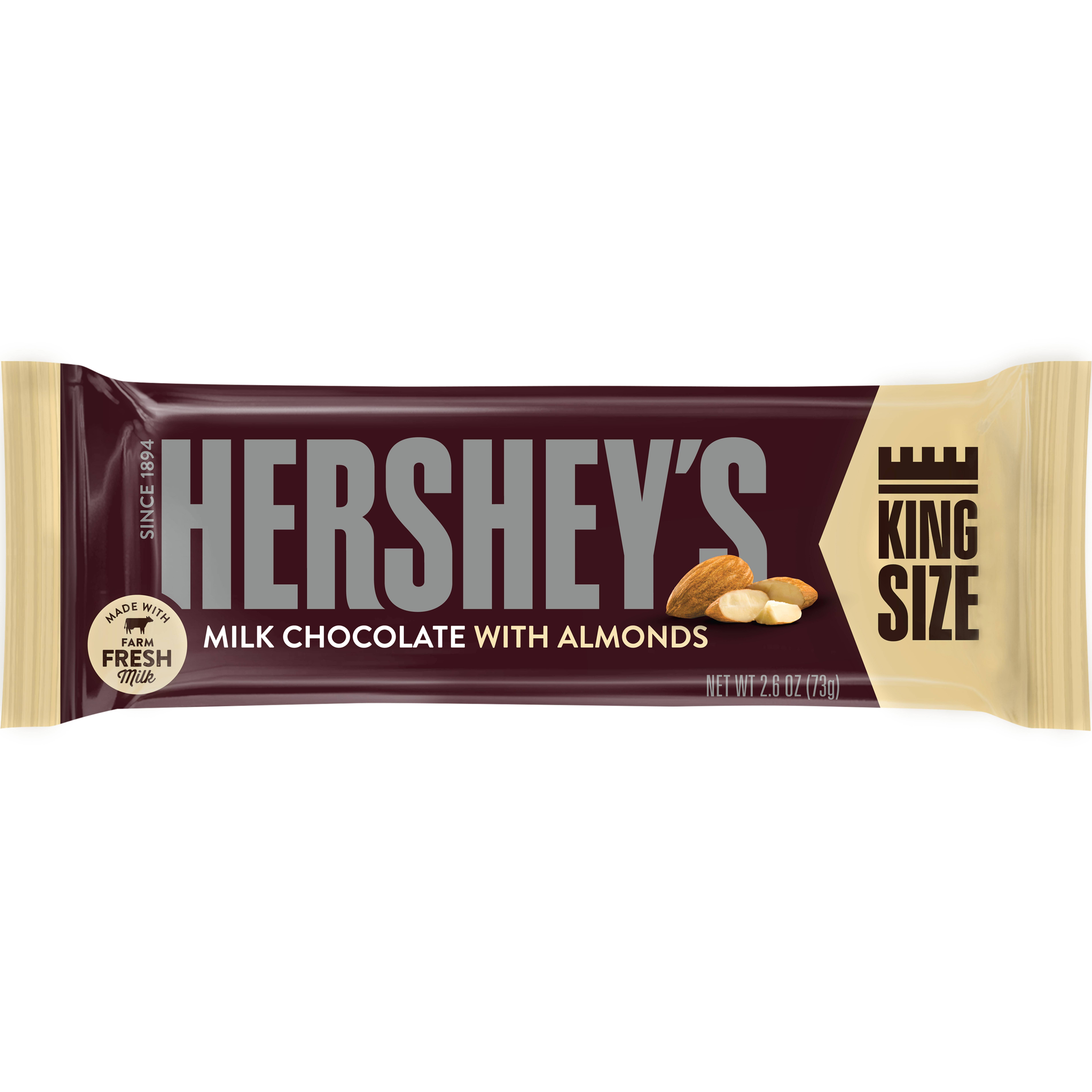 Hershey's Milk Chocolate Bars With Almonds - King Size, 2.6oz
