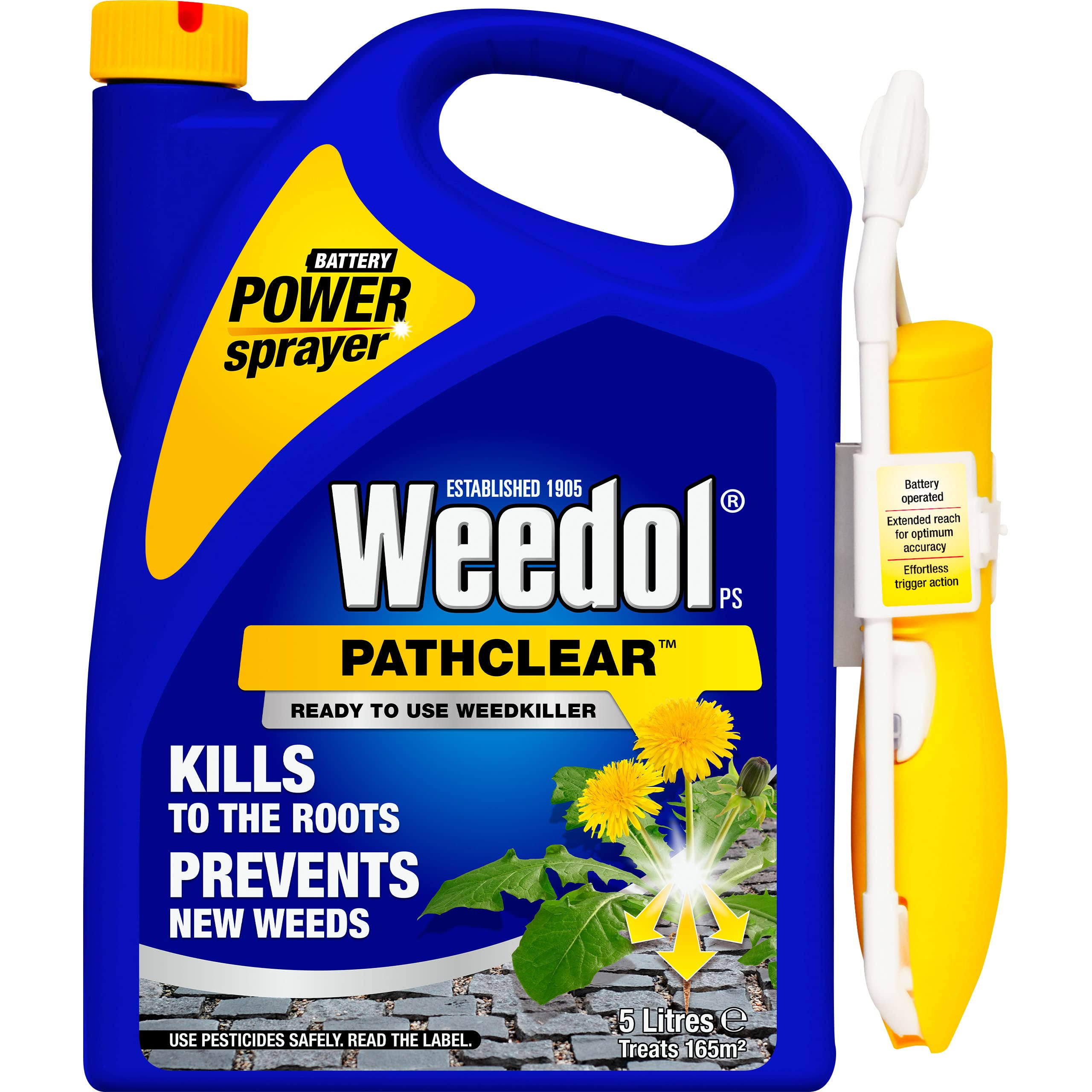 Weedol Pathclear Weedkiller with Power Sprayer, Ready to Use, 5L