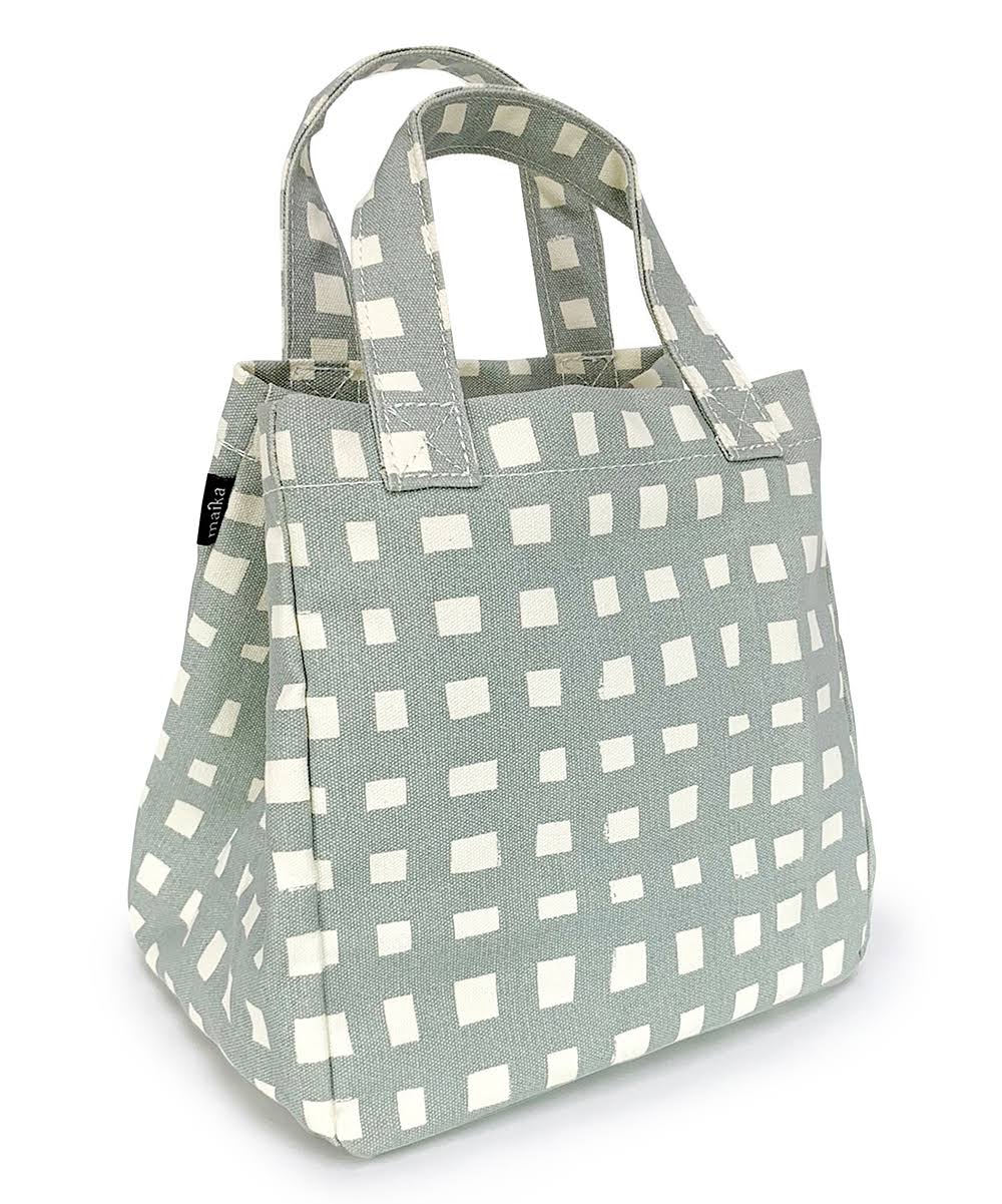 Maika Lunch Bag and Lunch Box Light Gray Geometric Flores Lunch Tote One-Size
