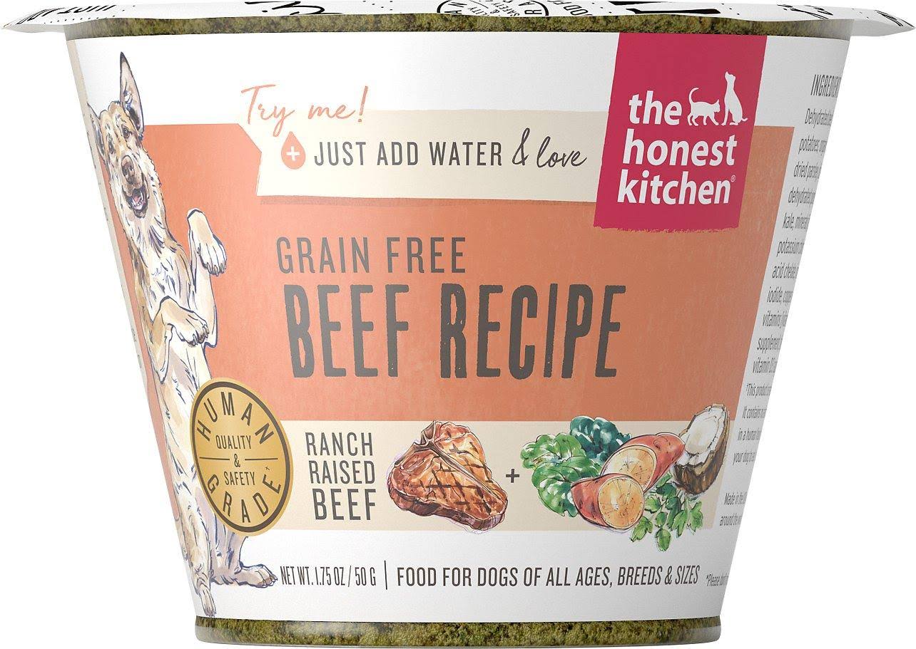 Honest Kitchen Grain Free Beef Recipe Dehydrated Dog Food Cup, 1.75-oz