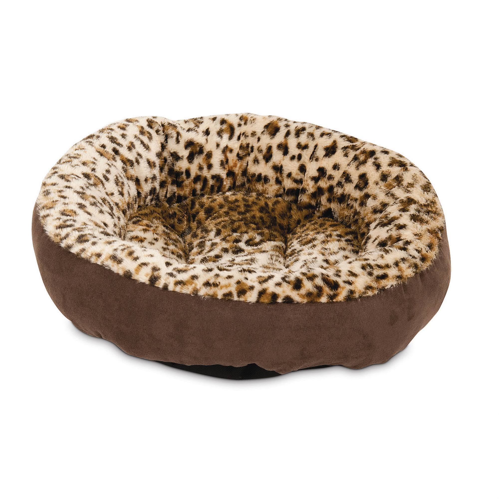 Petmate Beds Round Bolster Bed - Animal Print, 18" x 18"