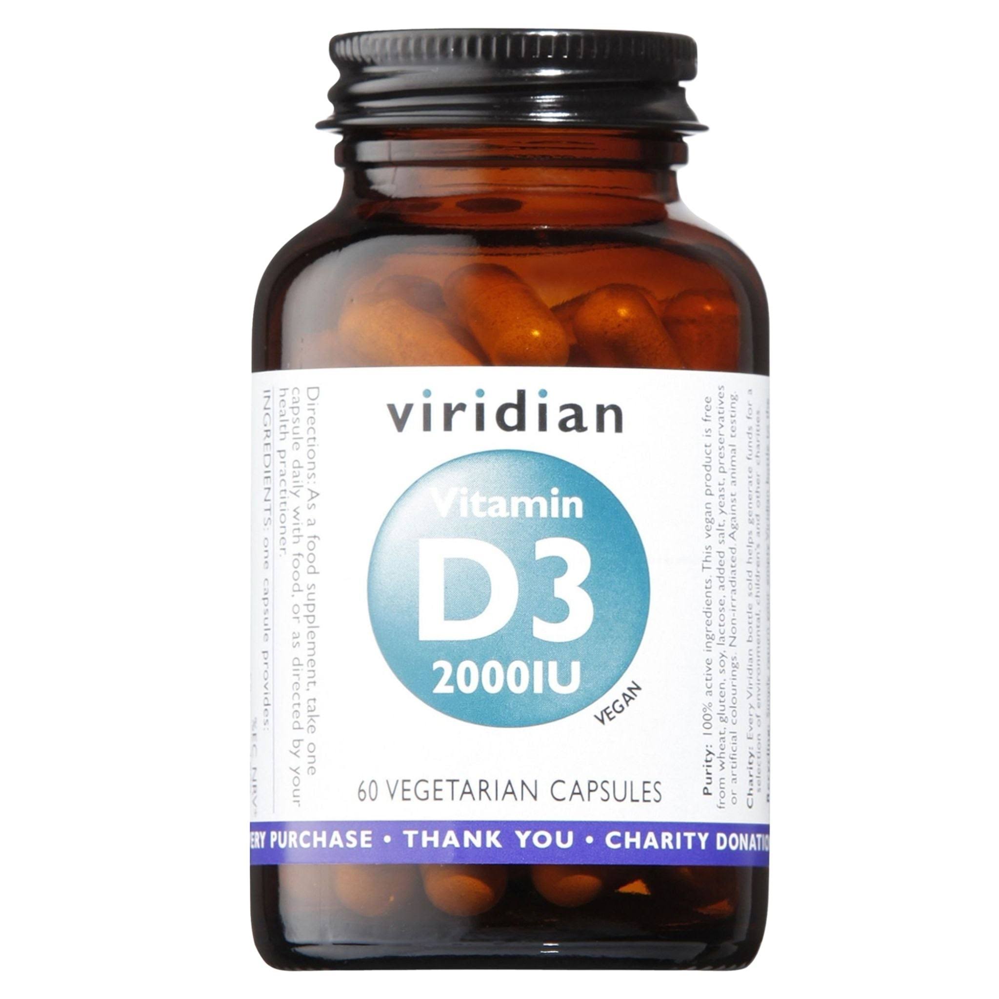 Viridian Vitamin D3 - 60 Capsules, 2000iu