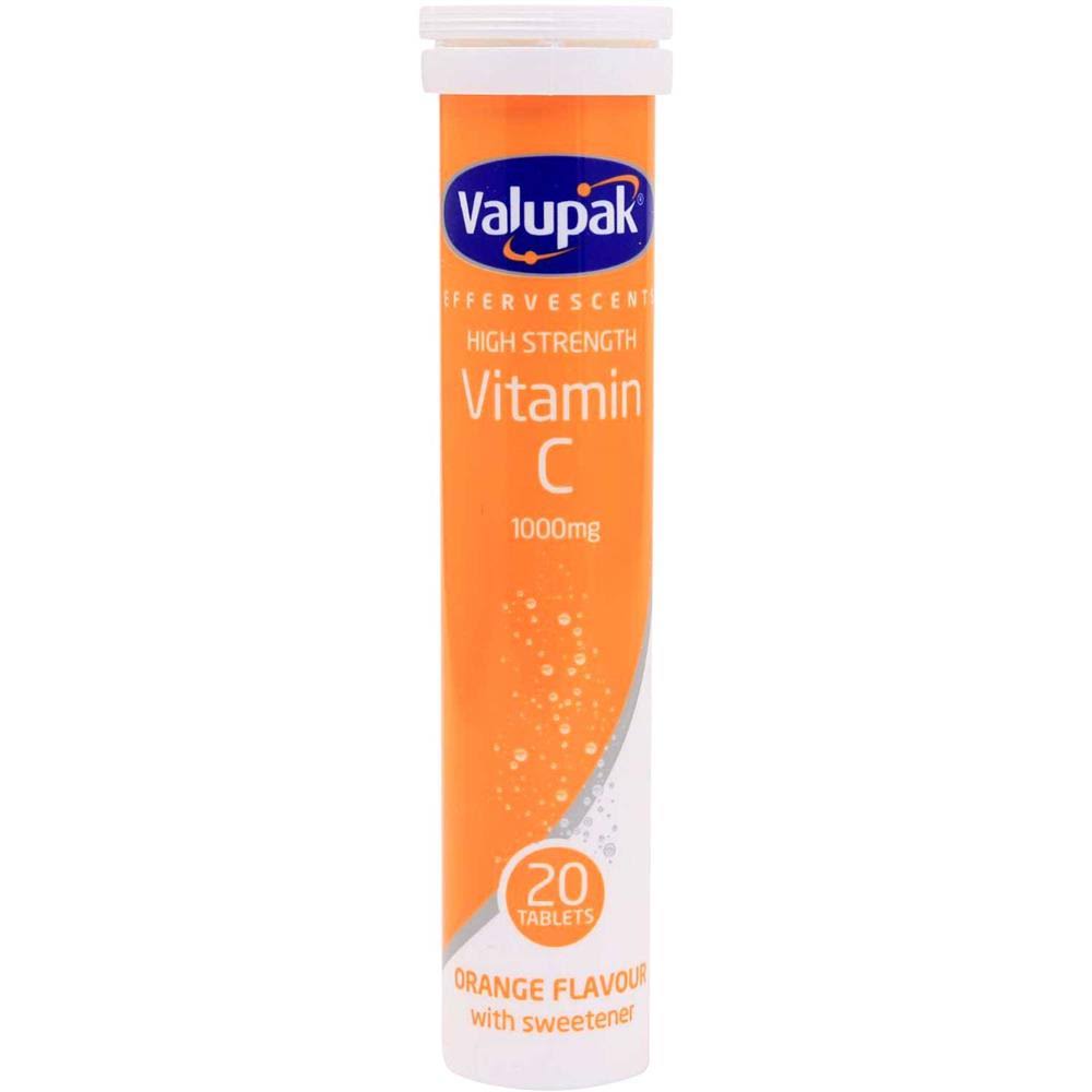 Valupak Effervescent Vitamin C Tablets - Orange, x20