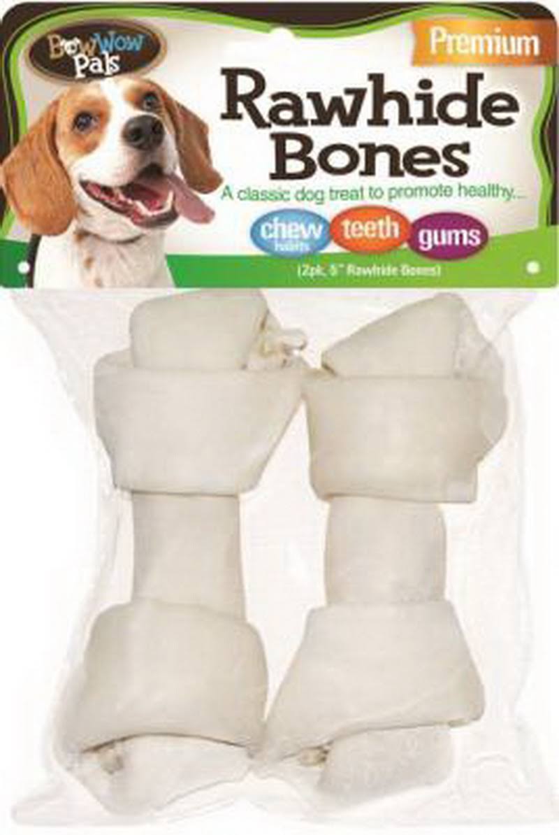 Bow Wow Premium Rawhide Bones Dog Treat - 5", 2pk