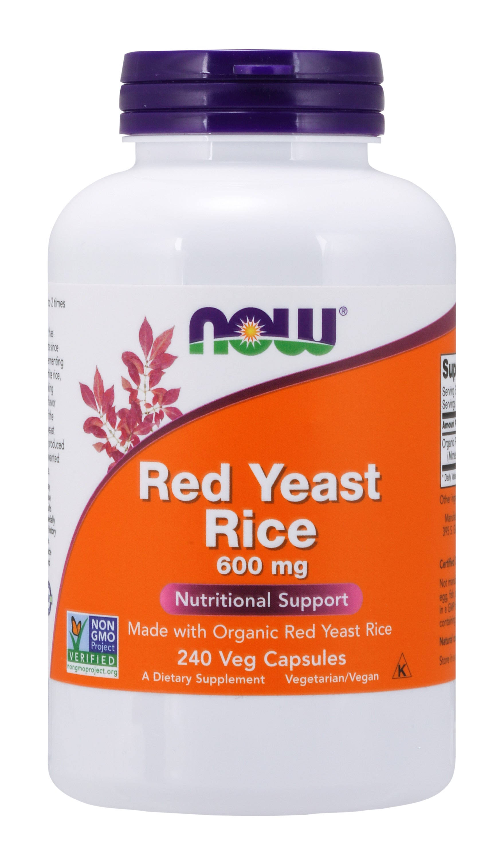 Now Foods Red Yeast Rice 600 mg - 240 Veg Capsules