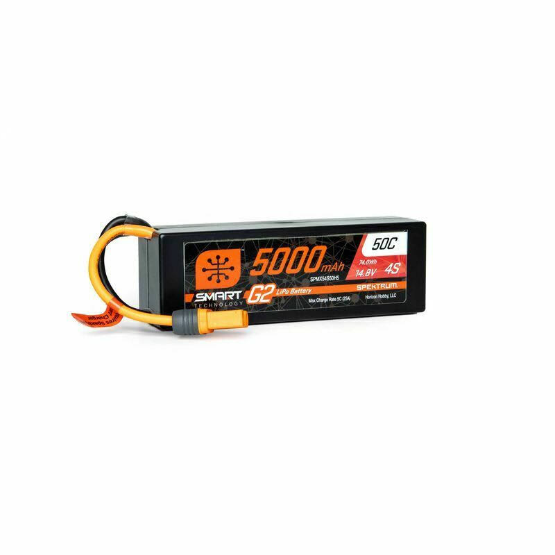 Spektrum Battery 5000mAh 4S 14.8V Smart G2 Lipo 50C Hard Case IC5/SPMX54S50H5