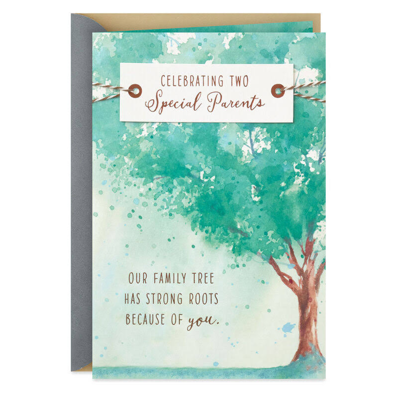 Hallmark Anniversary Card, Our Family Tree Has Strong Roots Anniversary Card for Parents