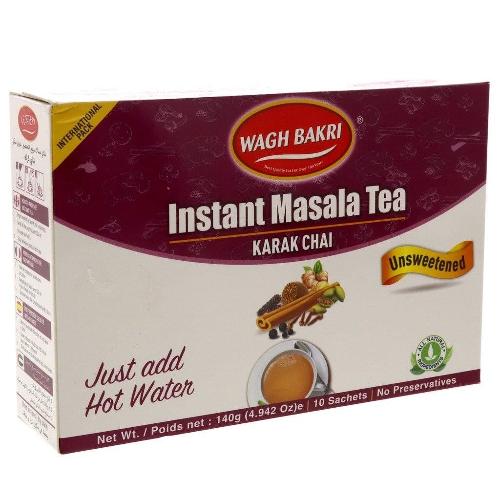 Wagh Bakri Instant Masala Chai Tea Unsweetened - 10 Sachets
