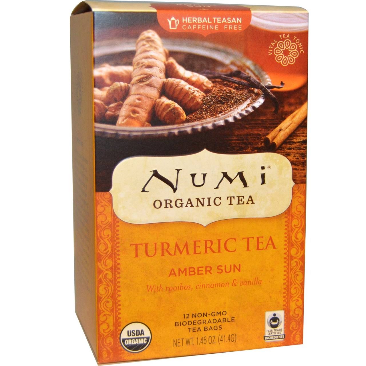 Numi Organic Tea Amber Sun Turmeric Tea Bags - 12 ct