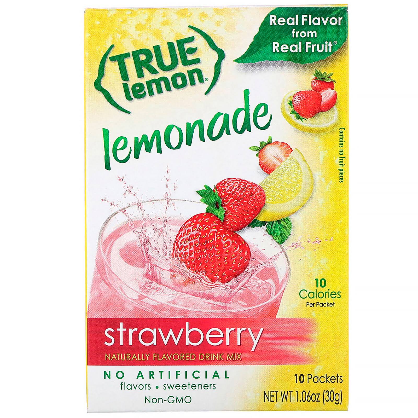 True Lemon Lemonade Drink Mix - Strawberry, 18oz, 10pk