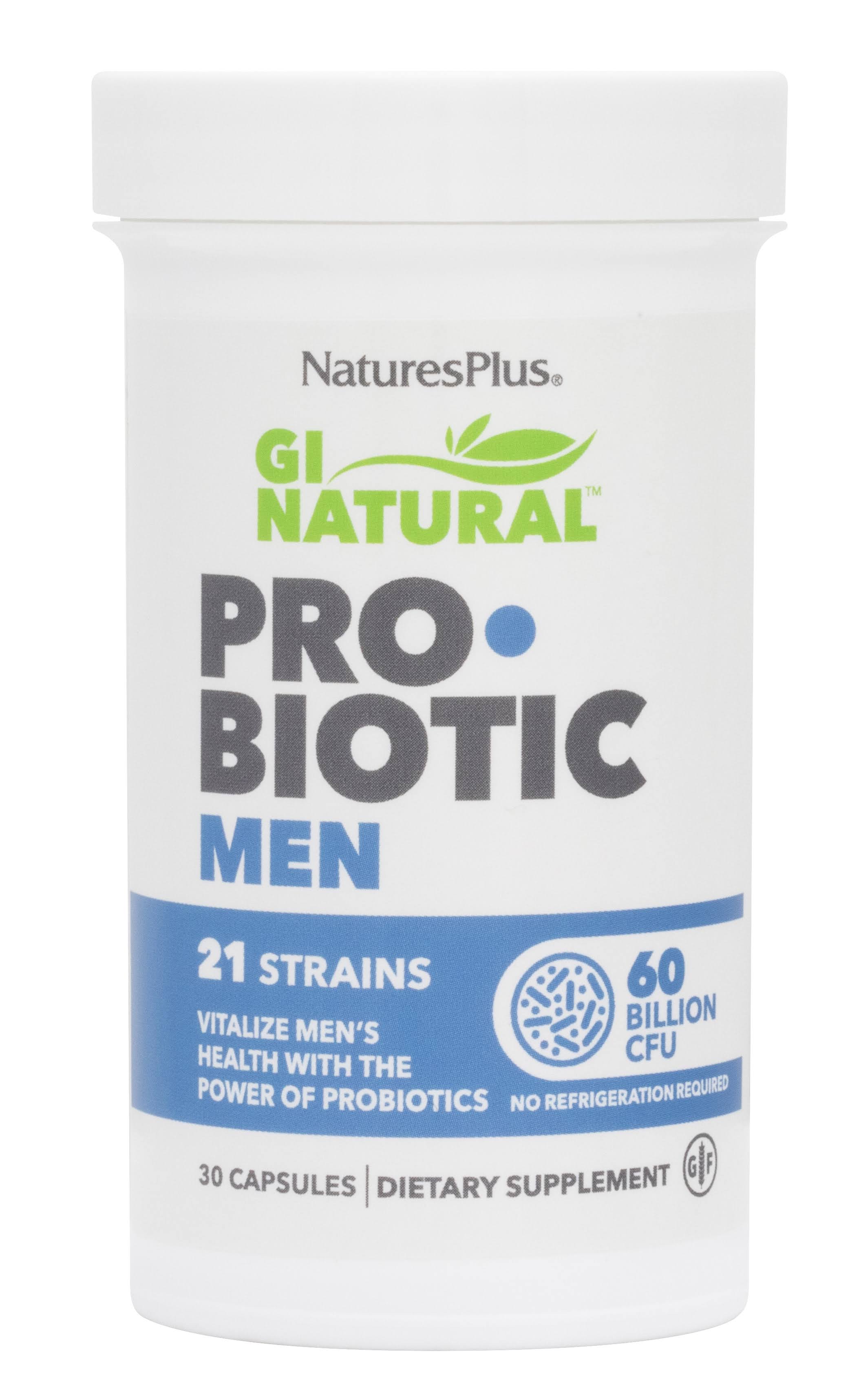 Nature's Plus Gi Natural Probiotic Men - 60 Billion CFU, 30 Capsules