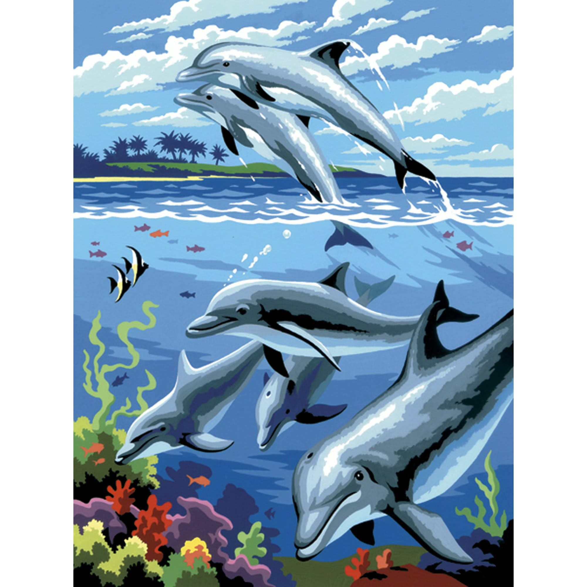 Royal & Langnickel Painting By Numbers Junior Small Art Activity Kit - Dolphins
