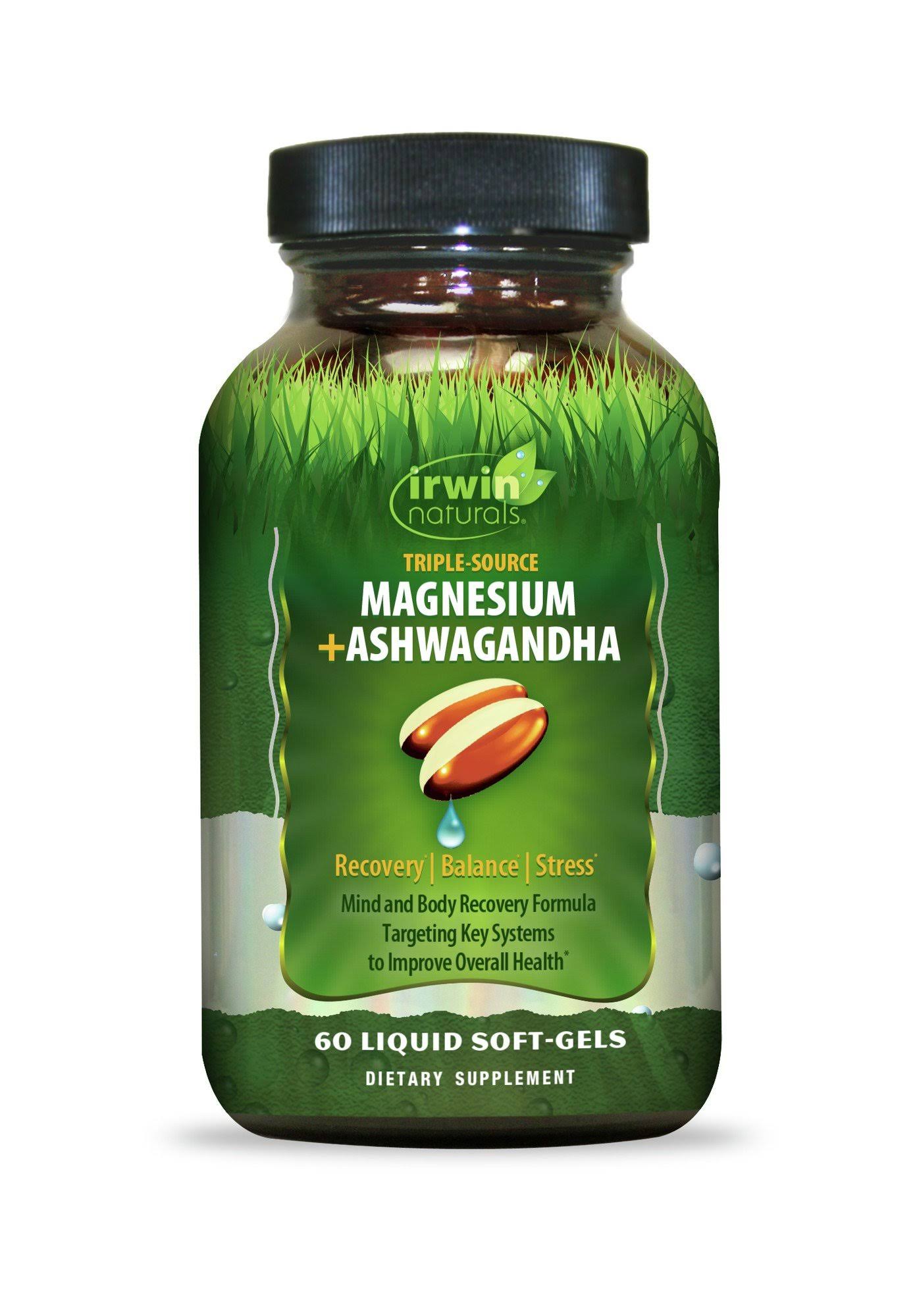Irwin Naturals Triple-Source Magnesium + Ashwagandha - 60 Softgels
