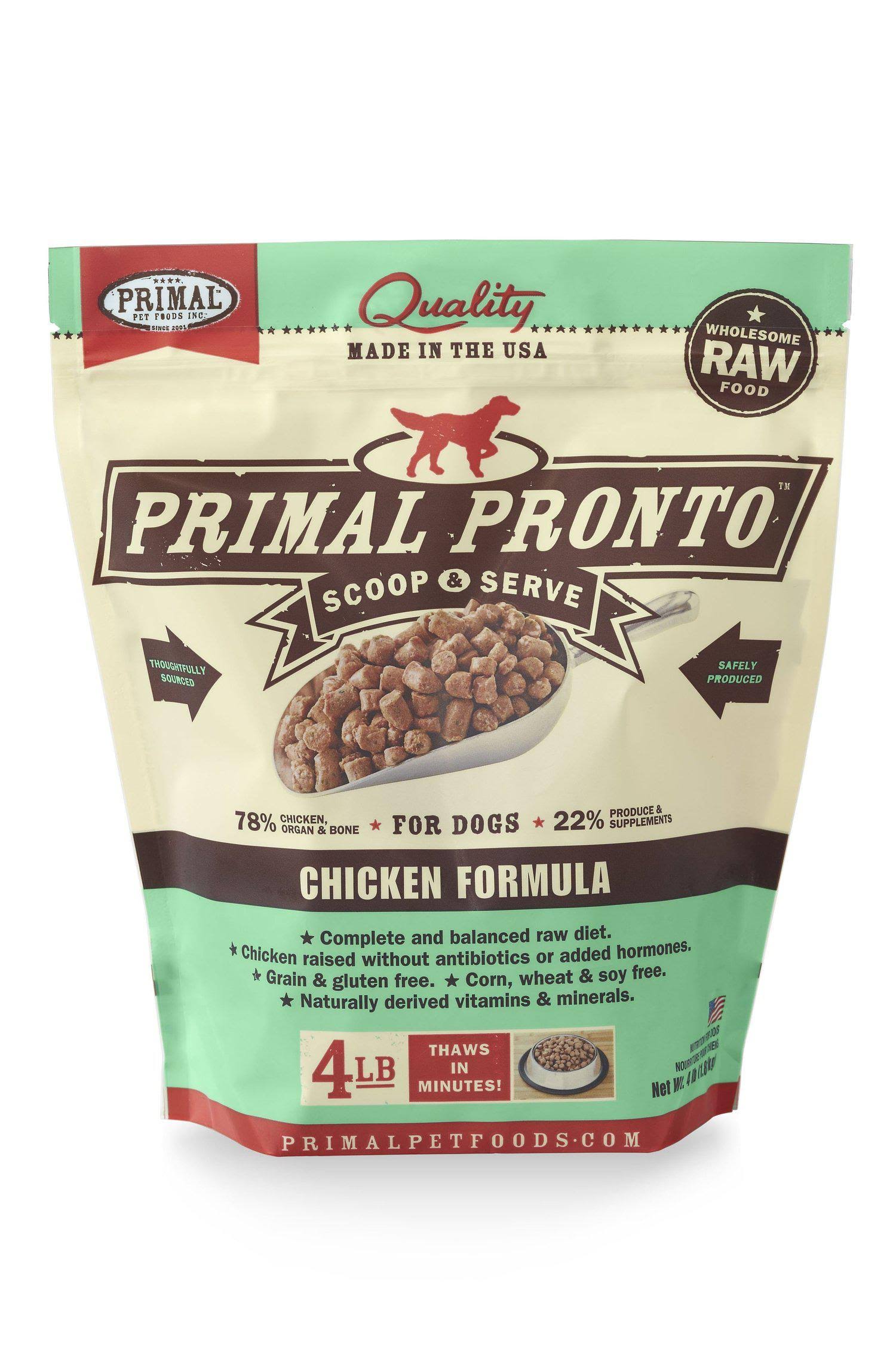 Primal Pronto Dog Food - Chicken, 4lb