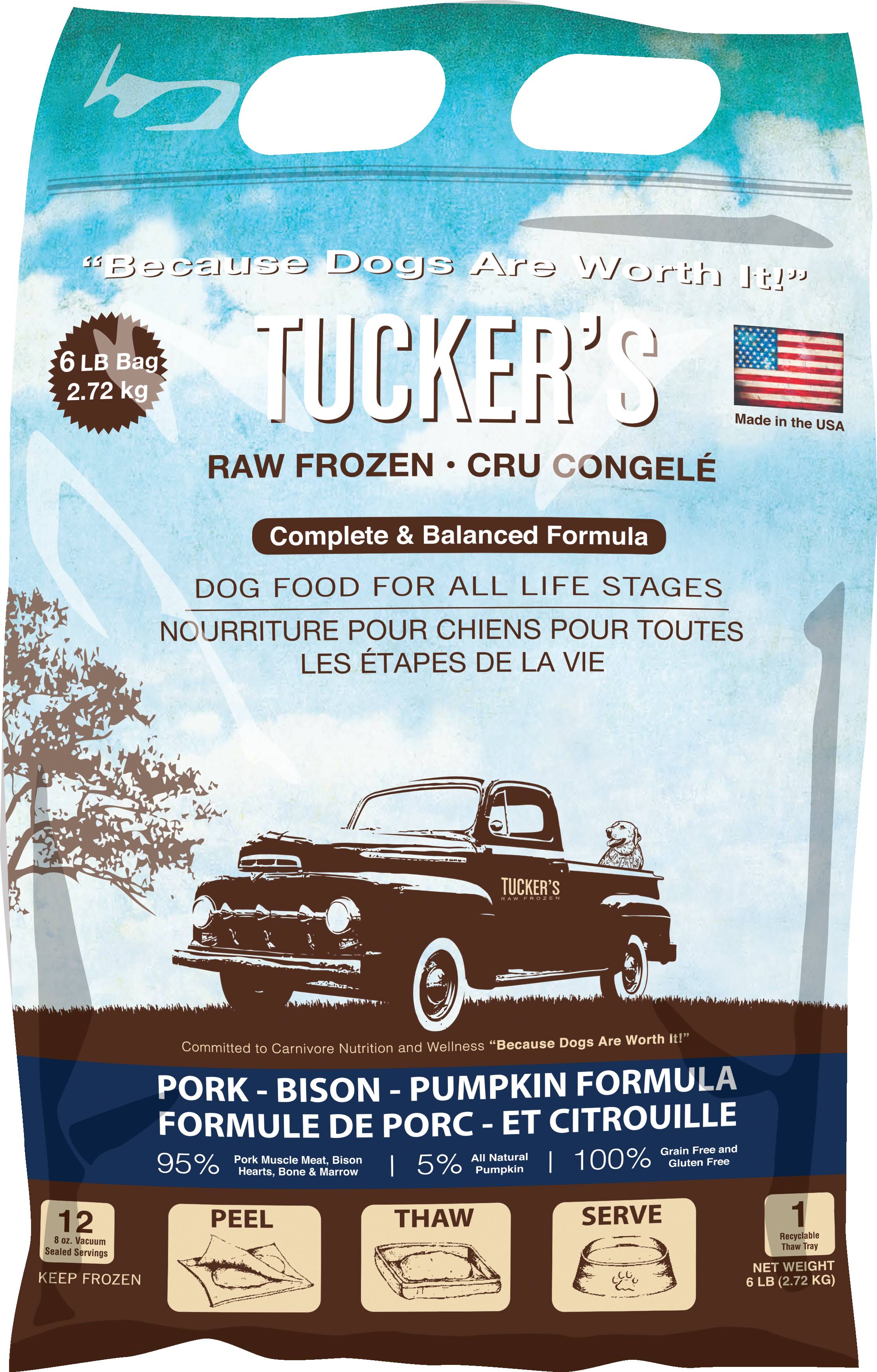 Tucker's Pork, Bison, & Pumpkin Raw Frozen Dog Food 6lb
