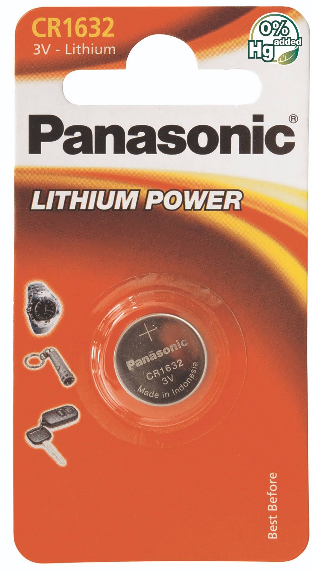 Panasonic CR1632 Coin Lithium Battery - 3V