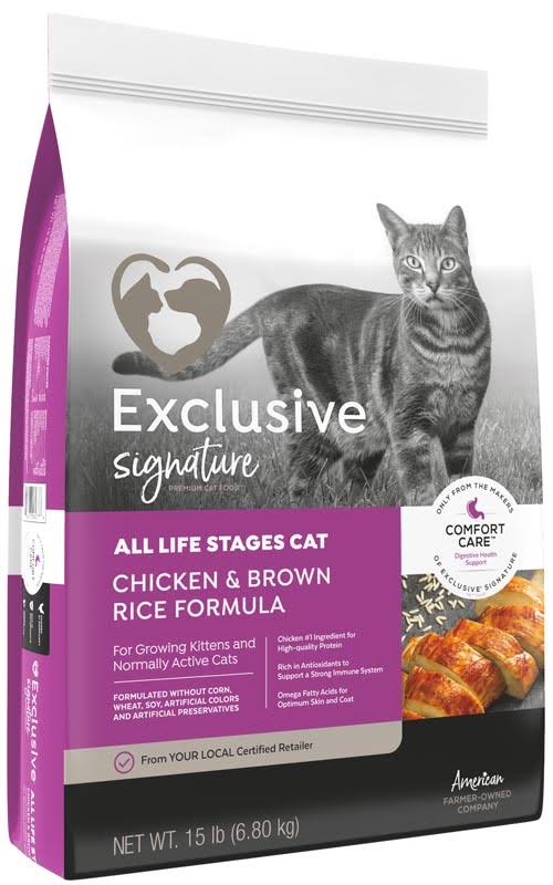 Exclusive Signature All Life Stages Chicken & Brown Rice Cat Food, 15 lbs