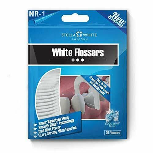 White Flossers with Smooth Glide Technology Cool Mint Dental Floss Pack of 30