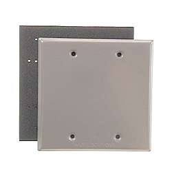 Hubbel Electric 51750 Two Gang Blank Switch Plate Cover - Gray