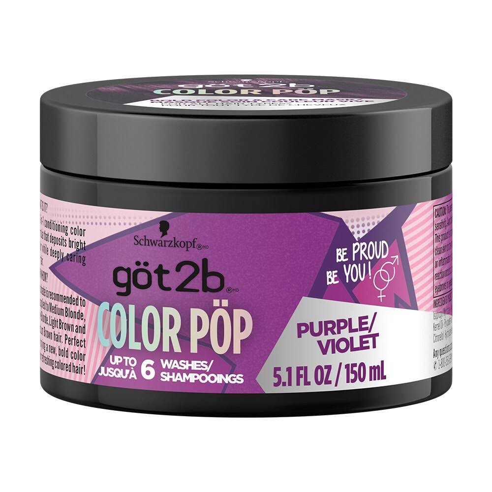 Got2b Color Pop Semi-Permanent Hair Color Mask, Purple, 5.1 oz