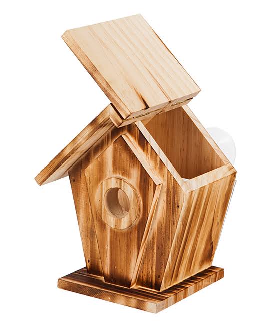 Evergreen Bird House Distressed Wood Bird House Feeder One-Size