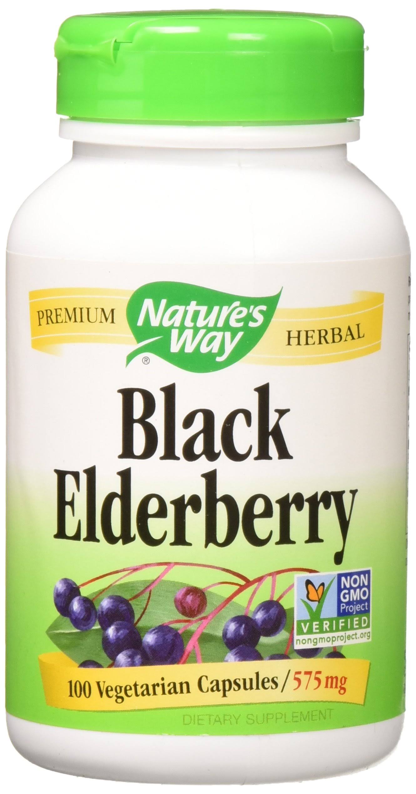 Nature's Way, Black Elderberry, 575 mg, 100 Veggie Caps