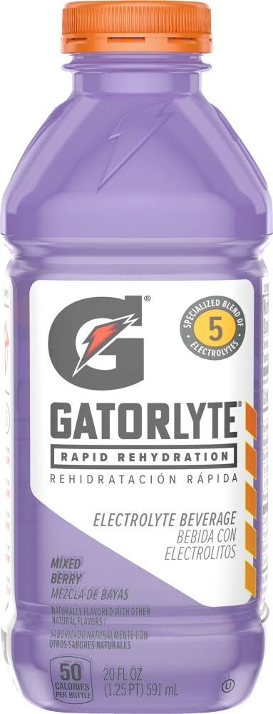 Gatorlyte Electrolyte Beverage, Mixed Berry - 20 fl oz
