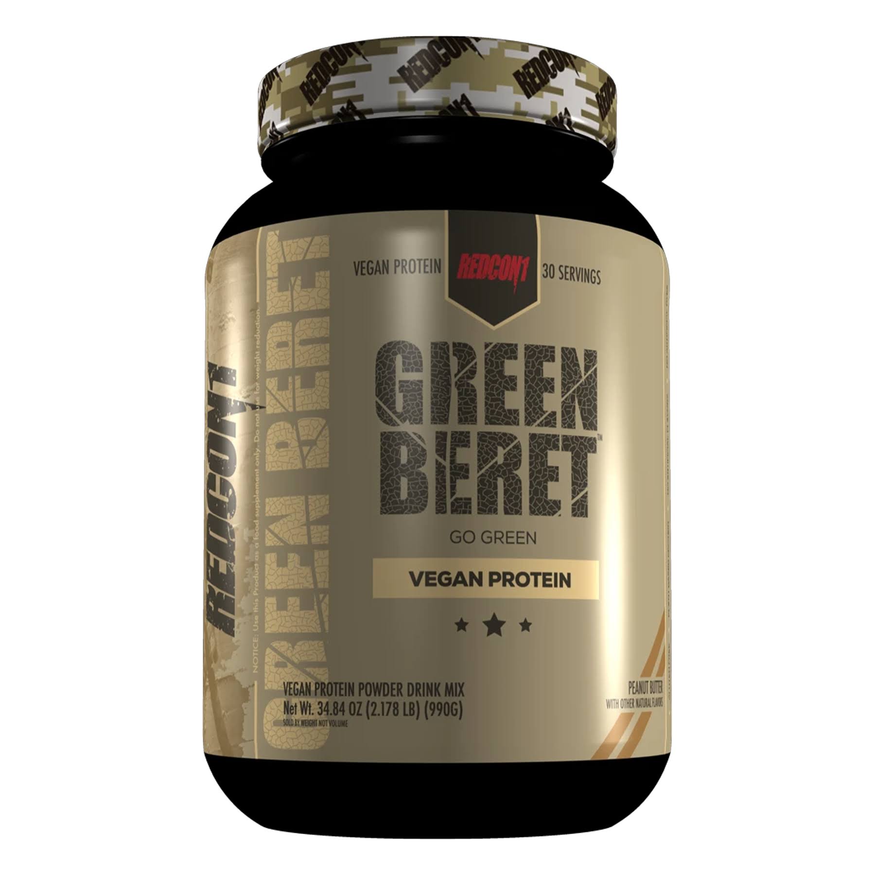 REDCON1 - Green Beret Vegan Protein, Peanut Butter - 2.17 lbs.