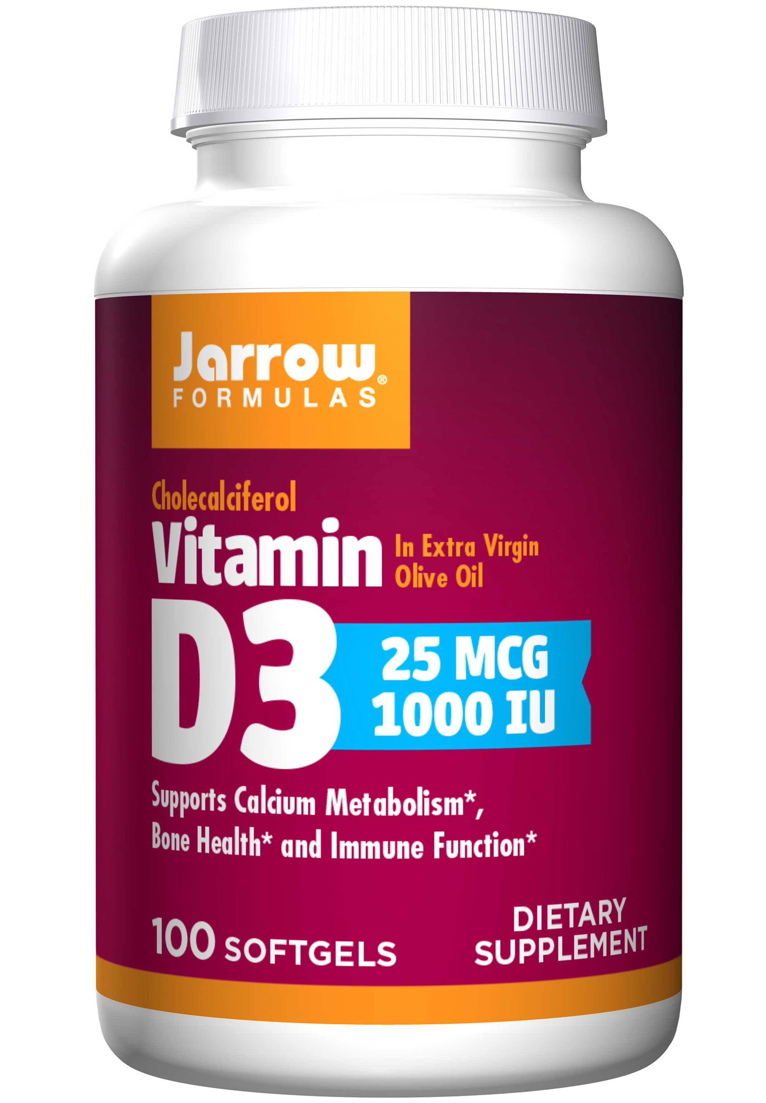 Jarrow Formulas Vitamin D3 - 1000 IU, 100 Softgels