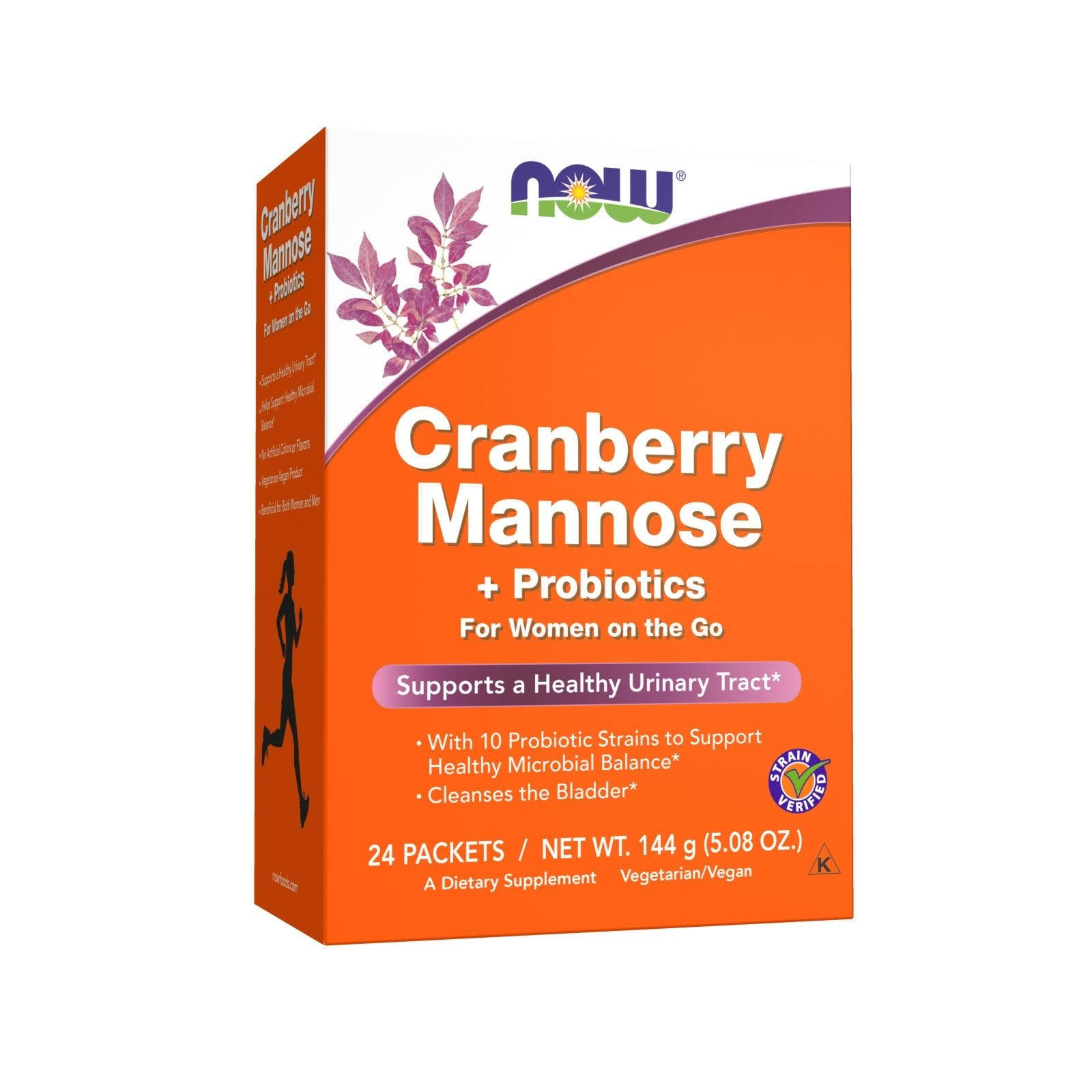 Now Foods Cranberry Mannose Plus Probiotics - 24 Packets, 144g