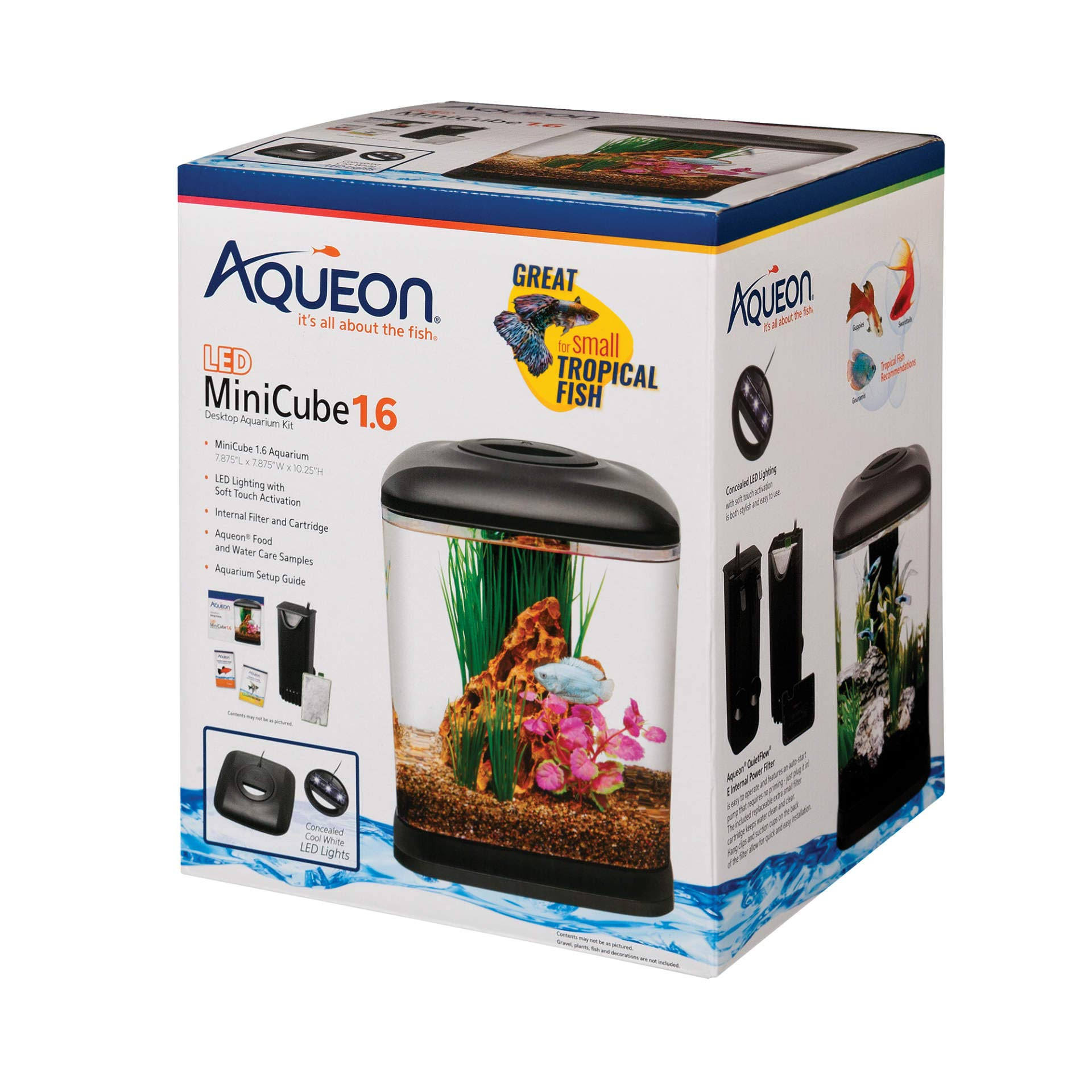Aqueon LED Mini Aquarium Cube Kit - 1.6 Gallon