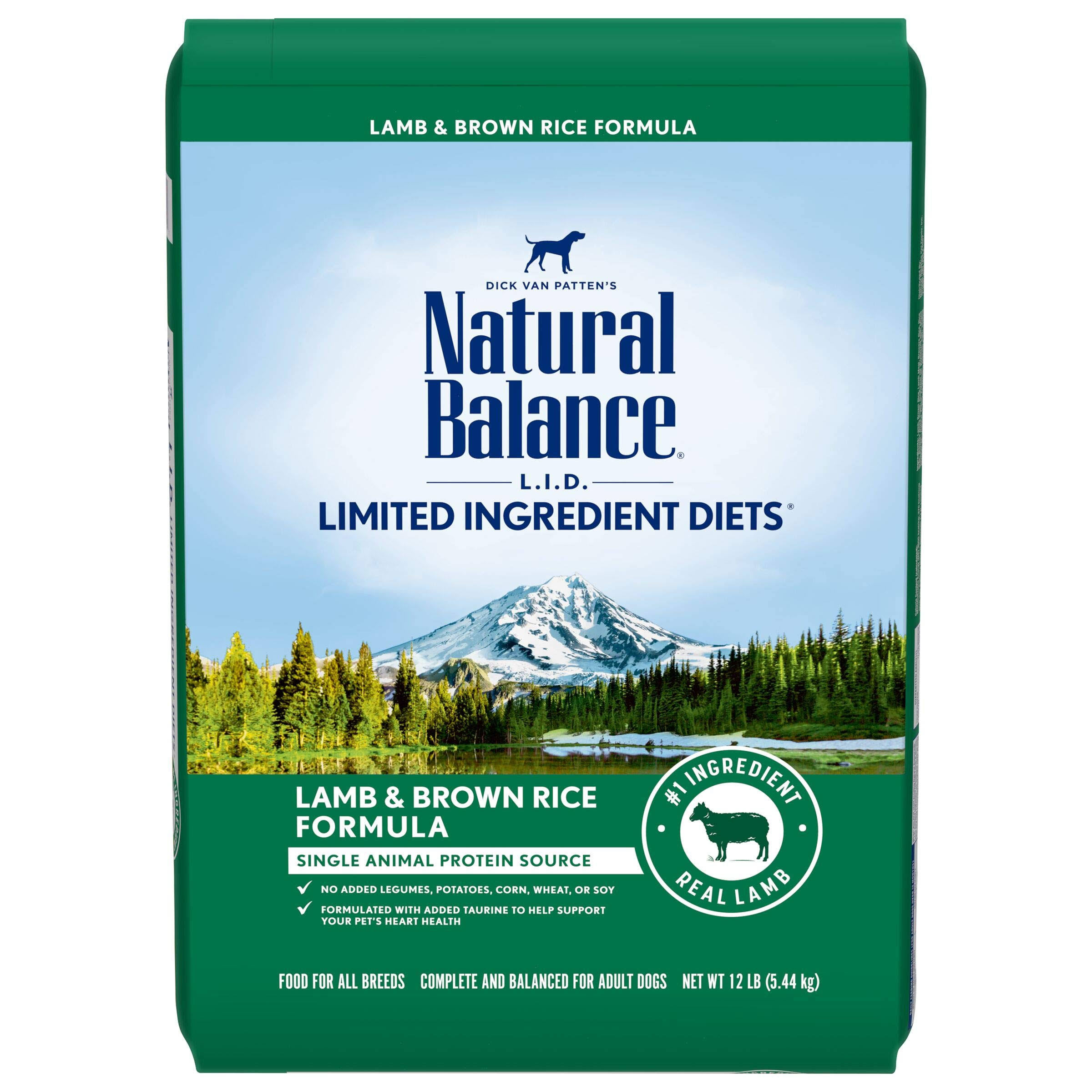 Natural Balance Limited Ingredient Diets Dog Food, Lamb & Brown Rice Formula - 12 lb