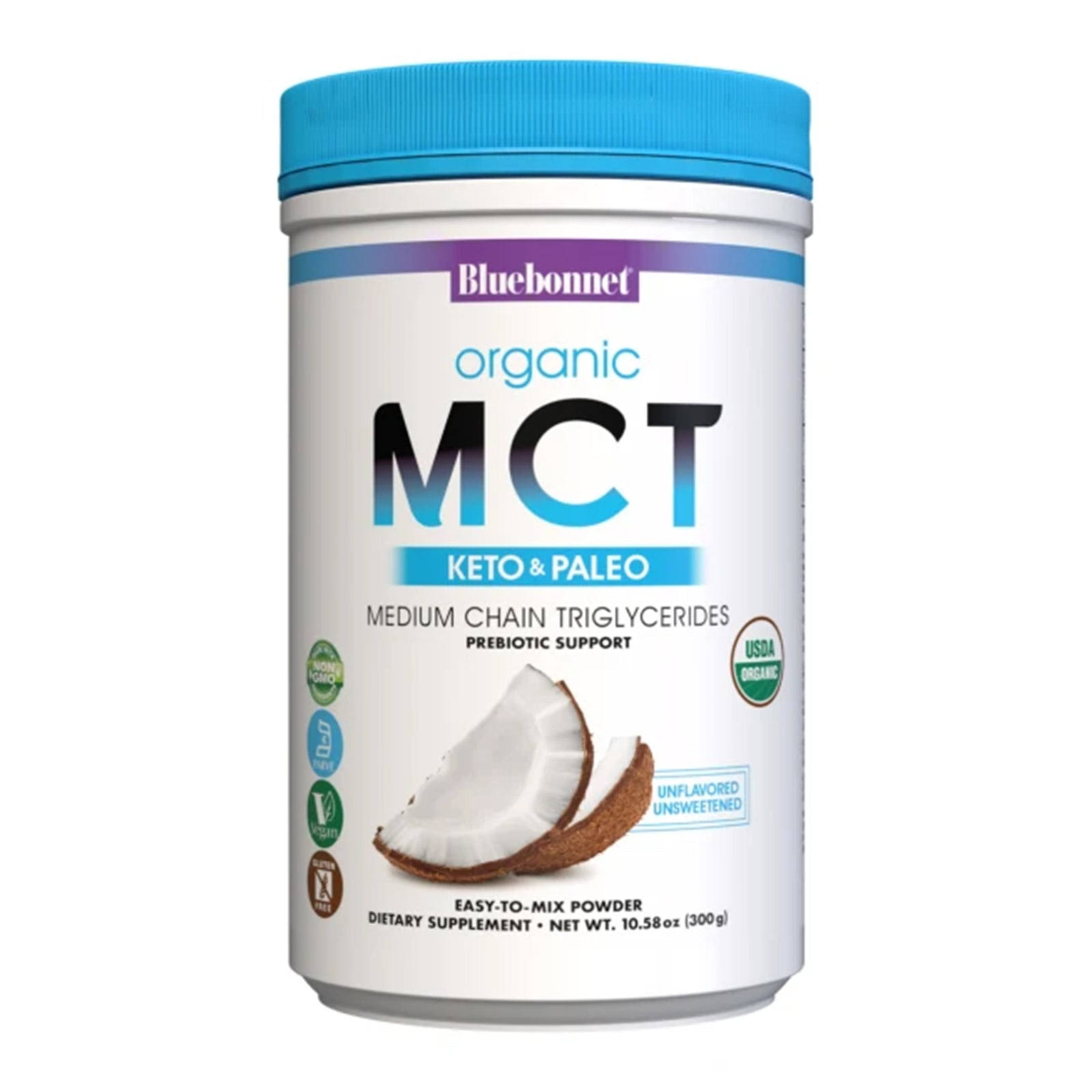 Bluebonnet Nutrition Organic MCT Powder Unflavored 10.58 oz 300 G