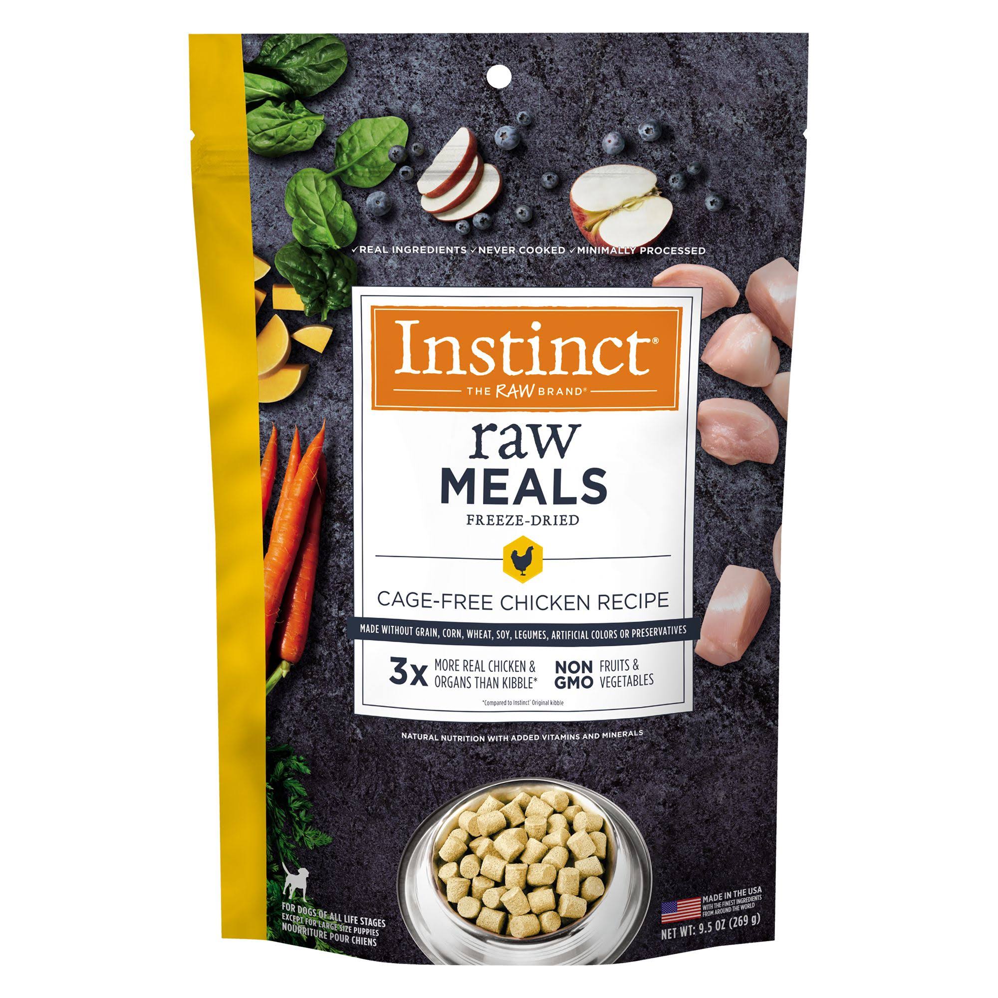 Instinct Freeze Dried Raw Meals Grain Free Cage Free Chicken Recipe Dog Food 9.5 oz