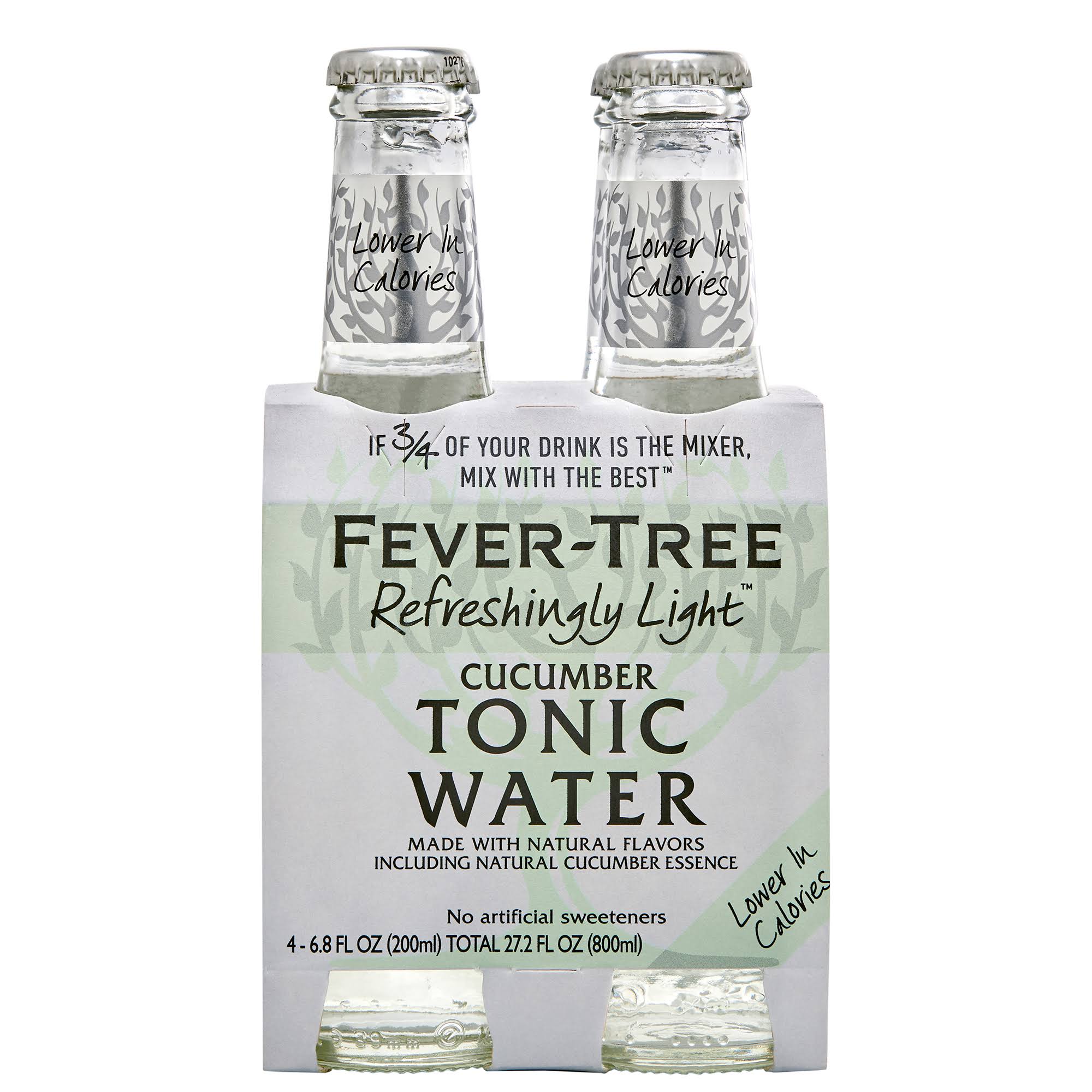 Fever Tree Tonic Water, Cucumber - 4 pack, 6.8 fl oz bottles