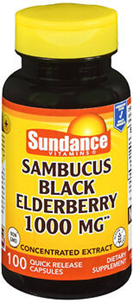 Sundance Vitamins Sambucus Black Elderberry 1000 mg Quick Release Capsules - 100 ct