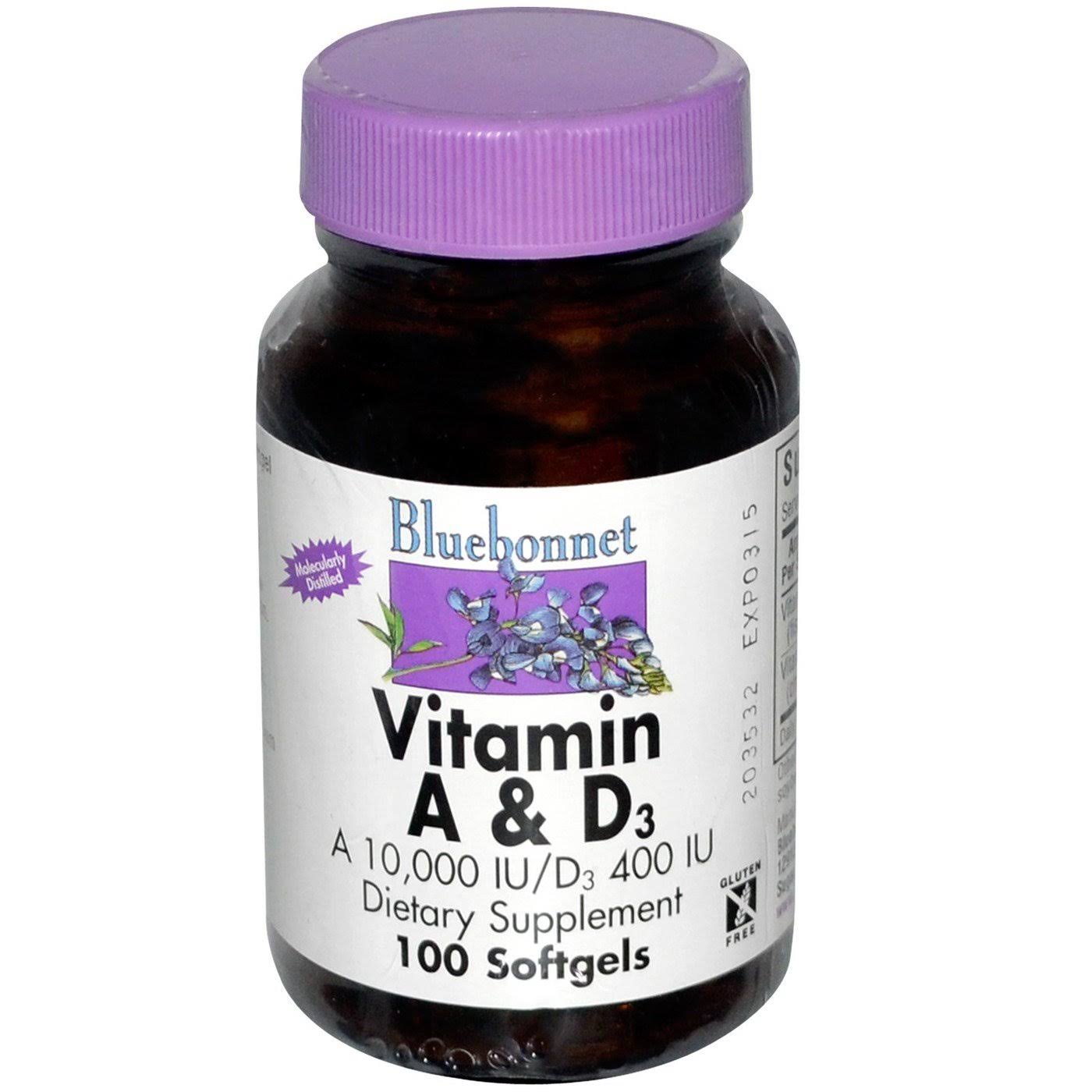 Bluebonnet Vitamin A and D3 - 100 Softgels