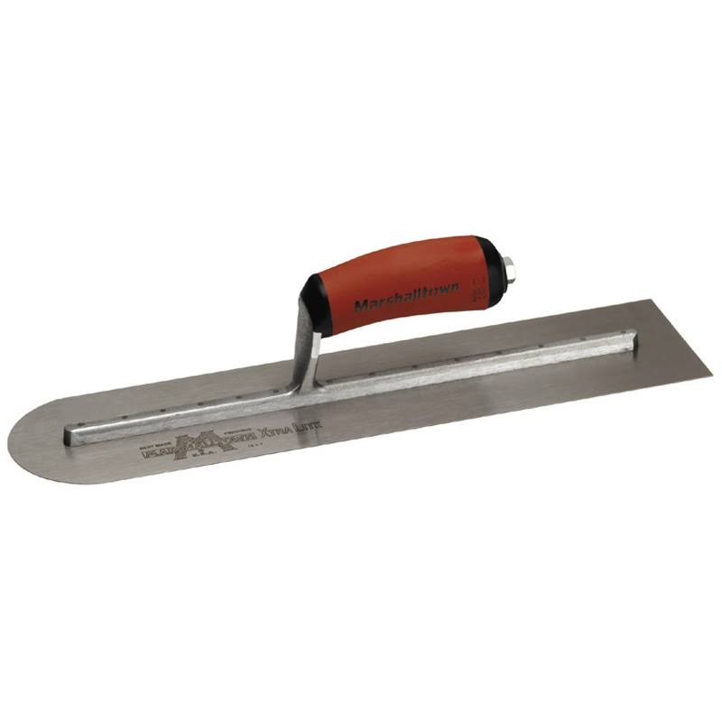 Marshalltown Rounded End Finishing Trowel with Curved DuraSoft Handle - 16in x 4in