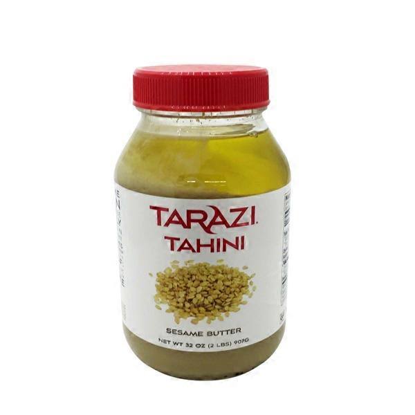Tarazi All Natural Tahini | Non-GMO, All Natural, Made From 100% Premium Sesame Seeds, Made in California, Kosher | 2 Pound Jar