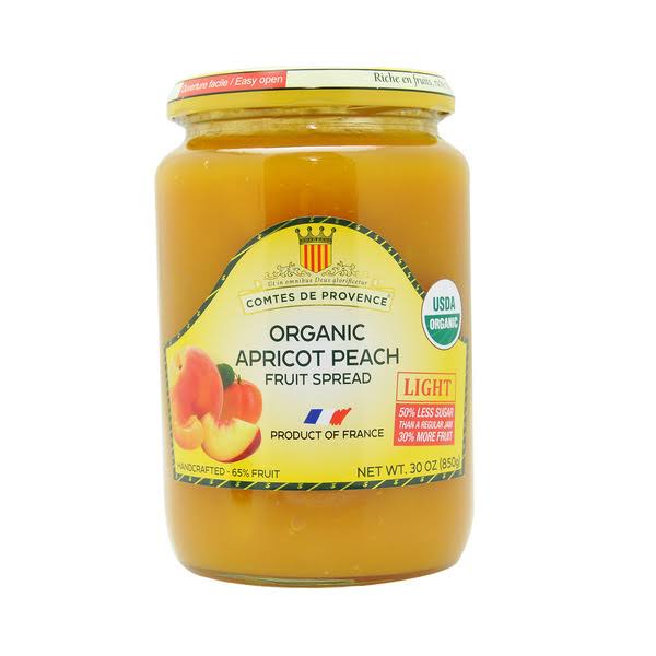 Comtes de Provence Organic & Light Apricot Peach Fruit Spread - 30 oz