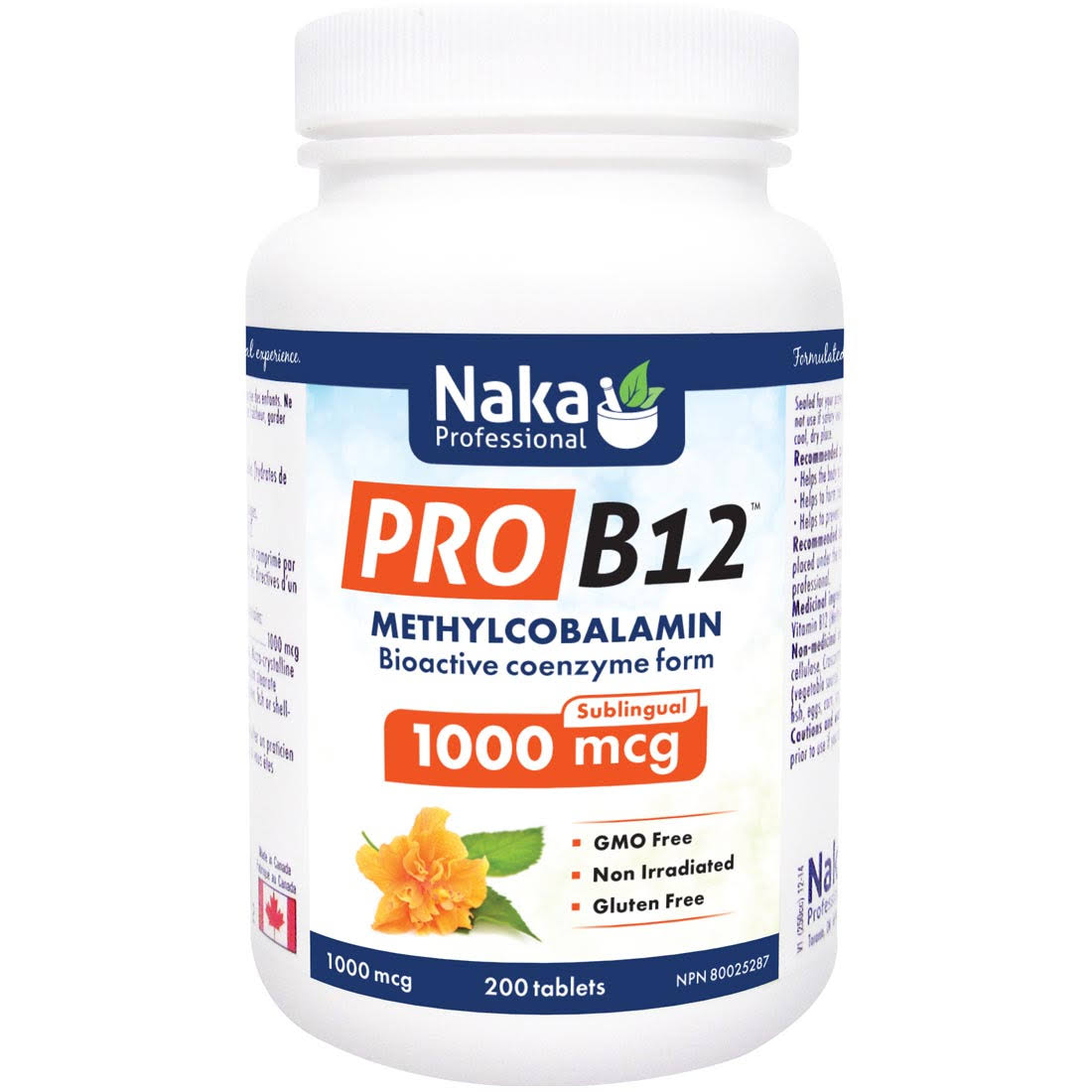 Naka Pro B-12 Methylcobalamin 1,000mcg - 200 Tab | National Nutrition