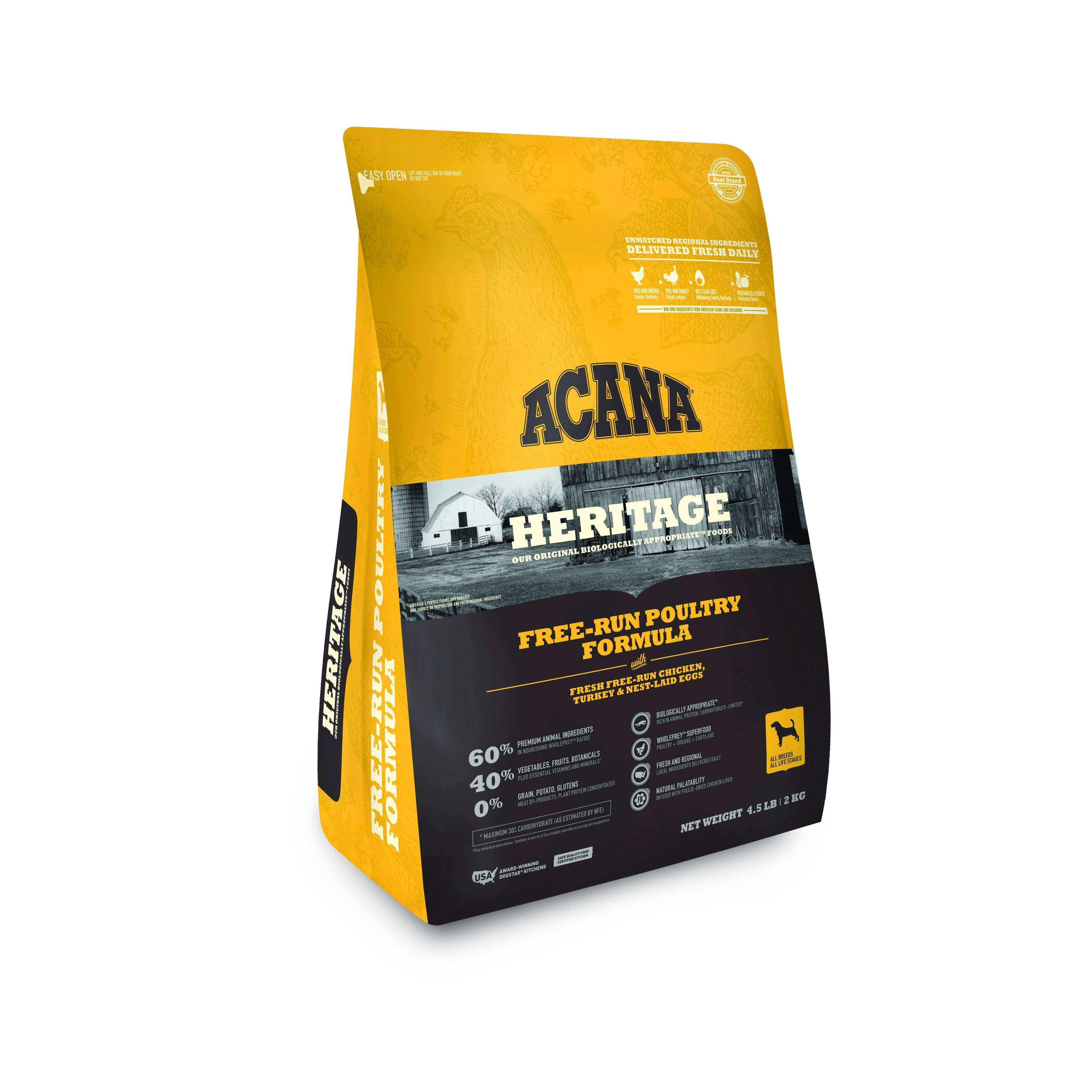 ACANA Free Run Poultry Heritage Dog Food 4.5 lb